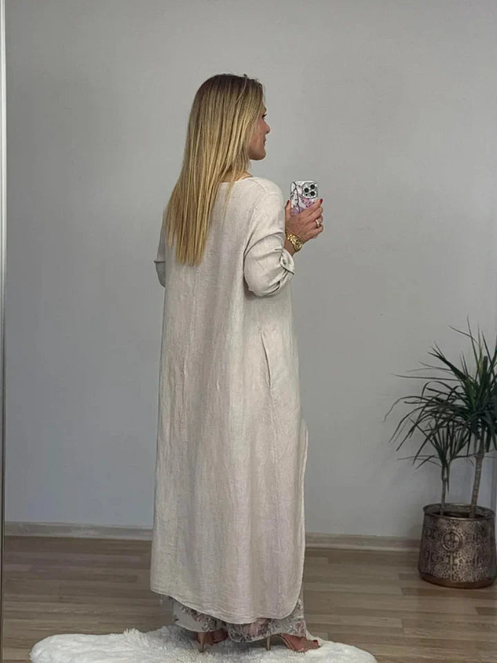 Neregulāra piegriezuma kokvilnas un lina komplekts
