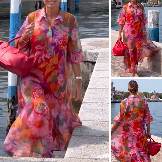 Kleita ar dažādiem ziediem