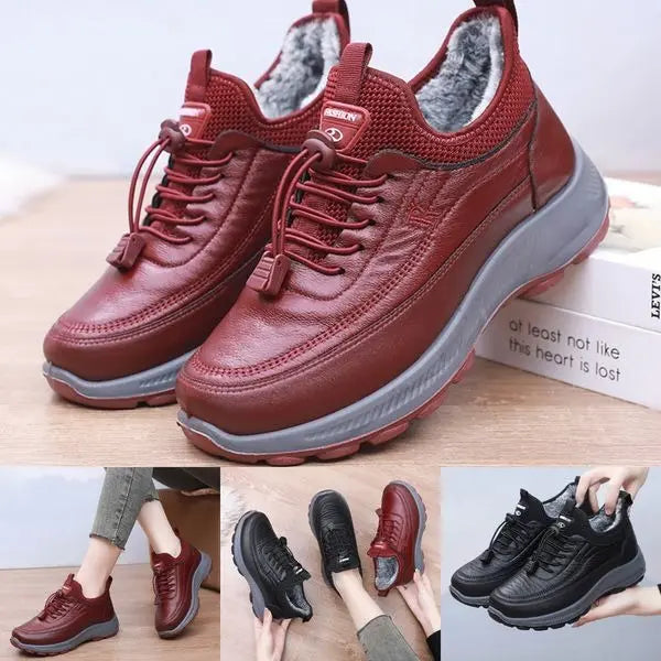 Sieviešu siltinātie ādas ziemas zābaki