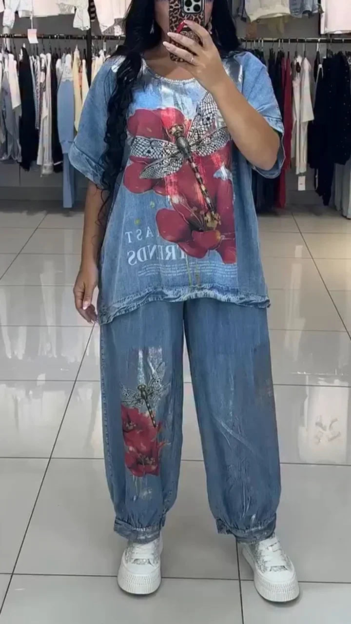 Zils sieviešu atpūtas komplekts