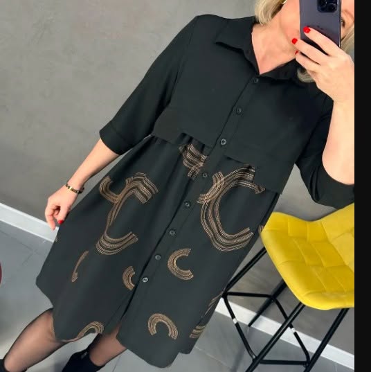 Ekskluzīva stila melna kleita