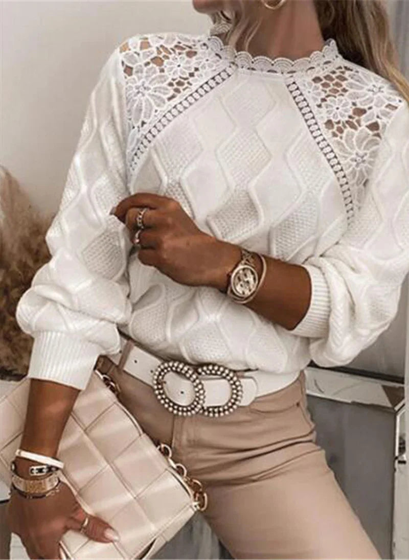 Krāšņs mežģīņu džemperis