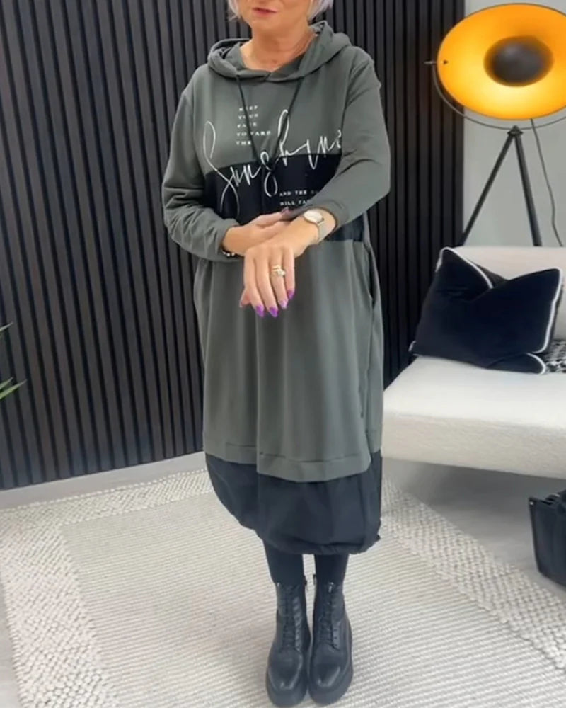 Gara ikdienas kleita ar siltu oderi