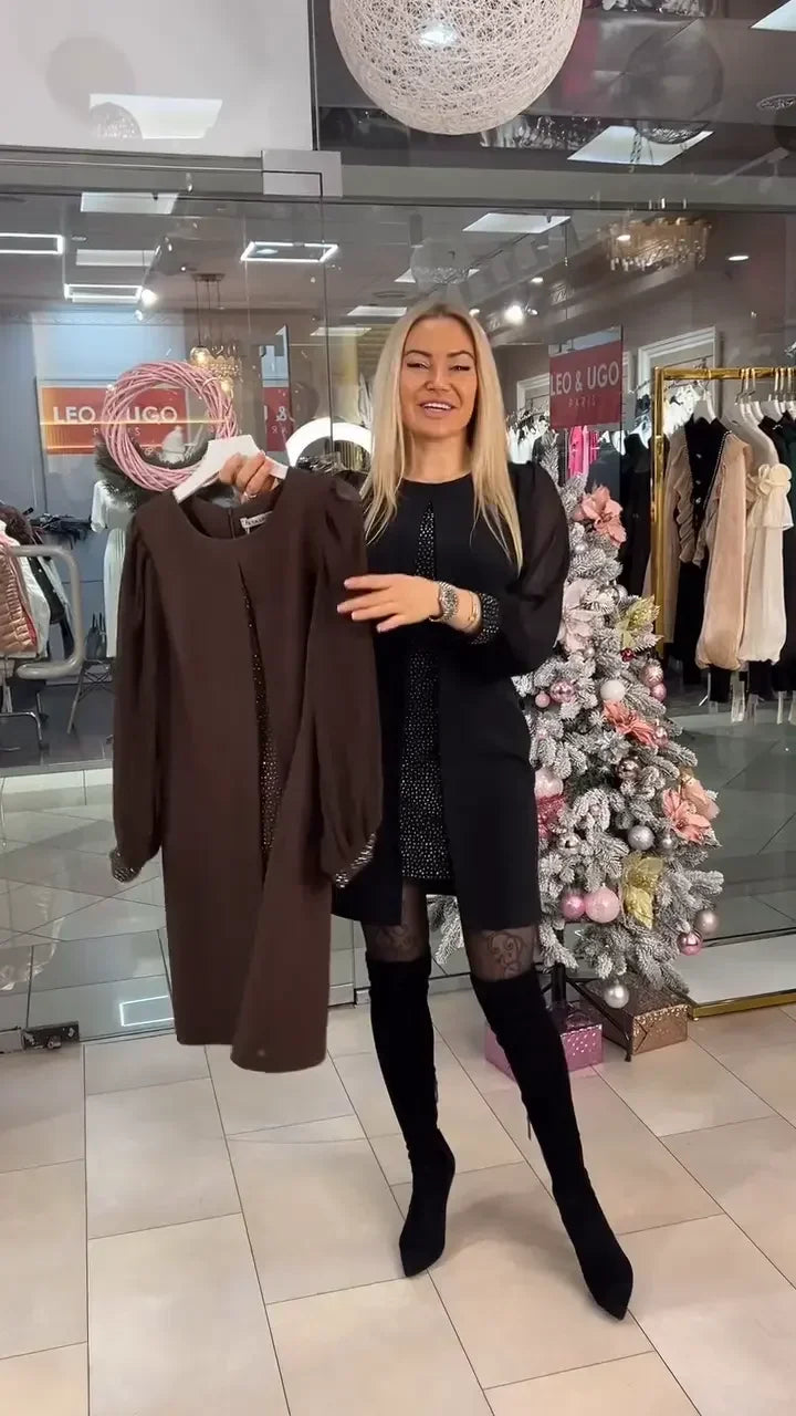 Rudens/ziemas gara kleita ar izgriezumu