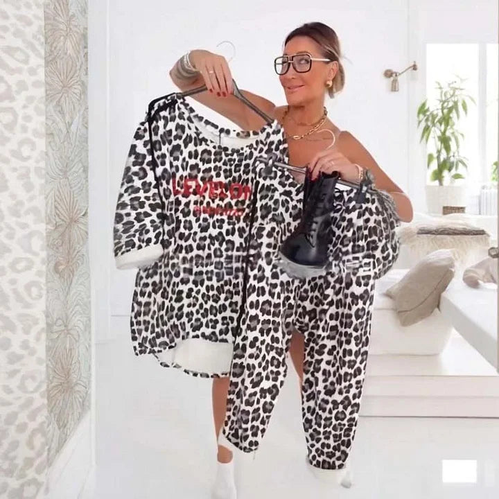 Elegants dāmu komplekts ar leoparda apdruku