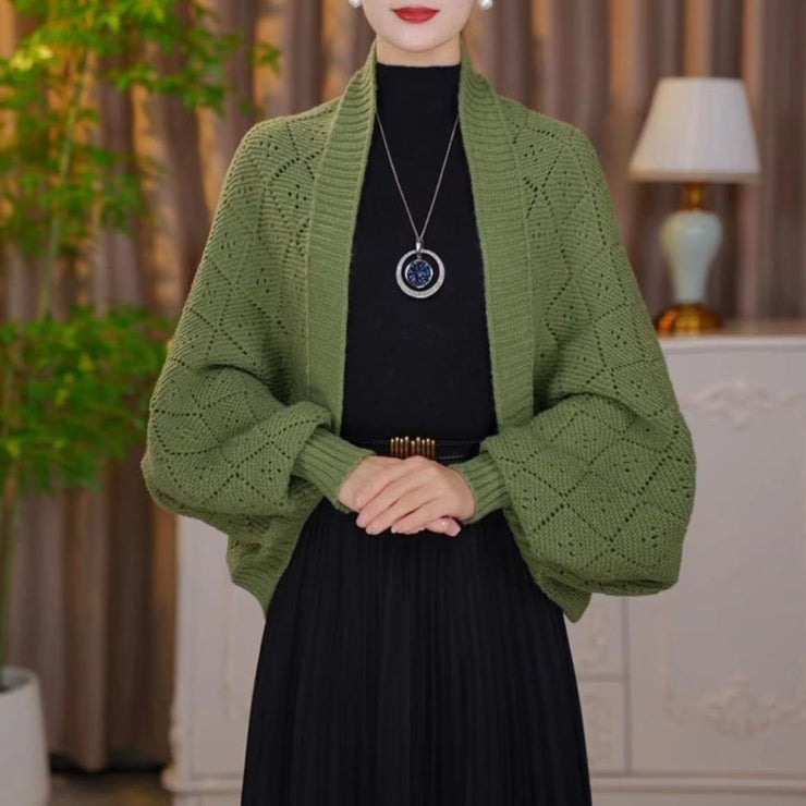 Sieviešu elegants ažūra adīts džemperis