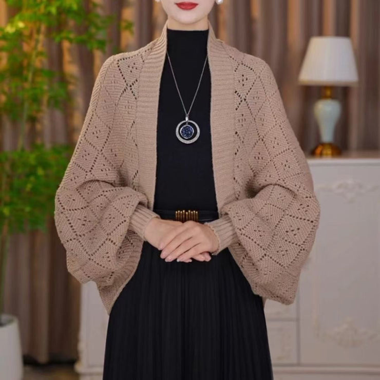 Sieviešu elegants ažūra adīts džemperis