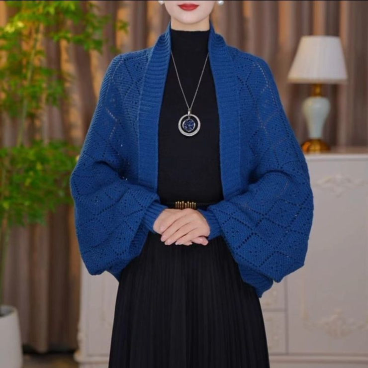 Sieviešu elegants ažūra adīts džemperis