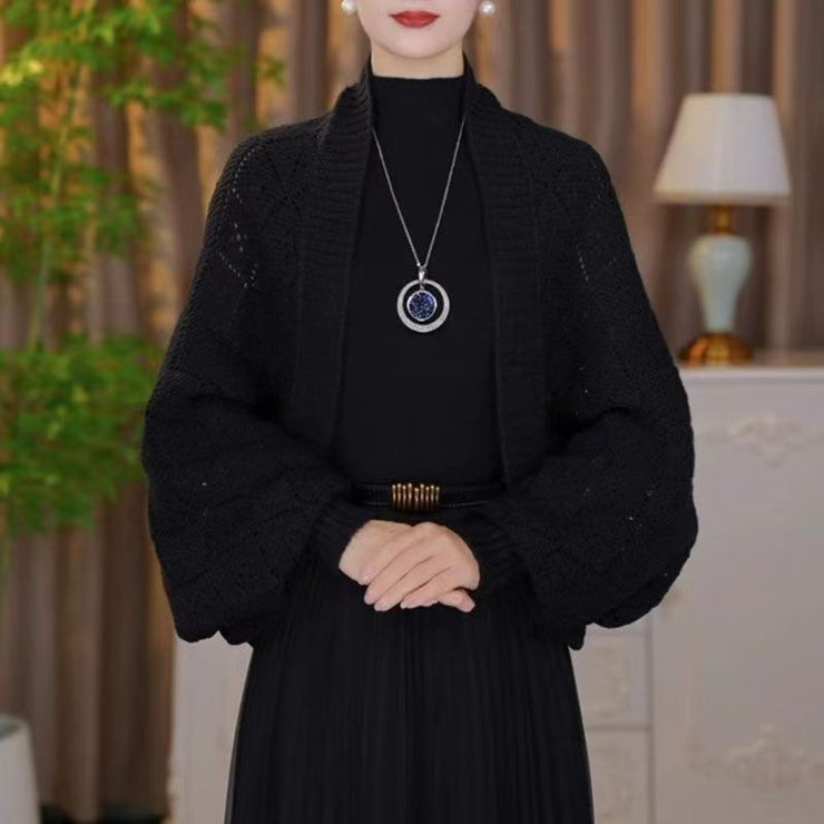 Sieviešu elegants ažūra adīts džemperis