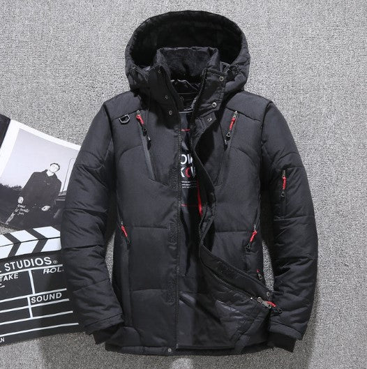 Vīriešu silta ziemas jaka ar pīles dūnām