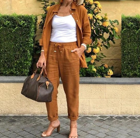 Sieviešu kokvilnas un lina maisījuma komplekts