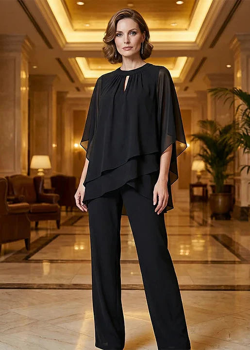 Elegants, sievišķīgs, platu bikšu komplekts