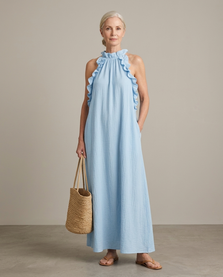 Eleganta kleita ar volāniem